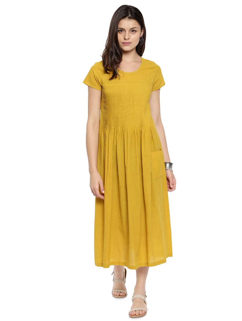 round neck gathered maxi dress - 16585479 - Zoom Image - 1