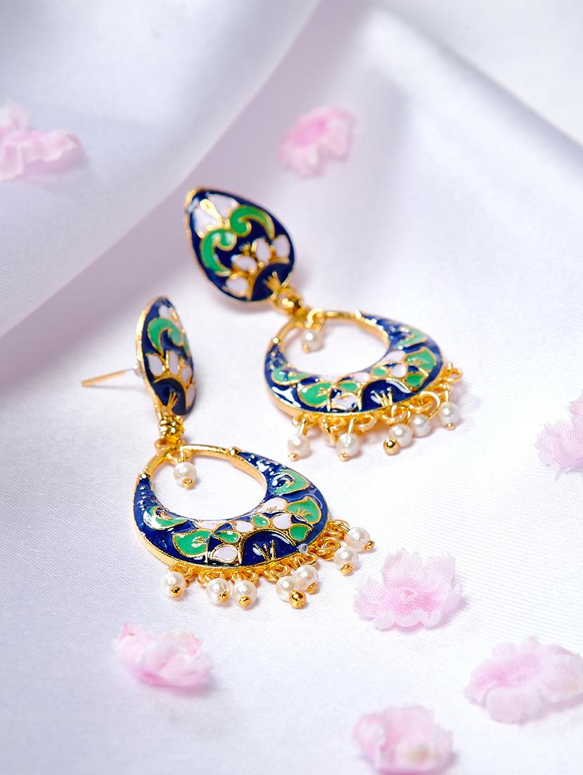 blue metal drop earring - 16585586 - Zoom Image - 1