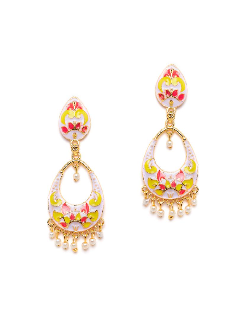white metal drop earring - 16585587 - Zoom Image - 1