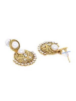 white metal drop earring - 16585648 - Standard Image - 3