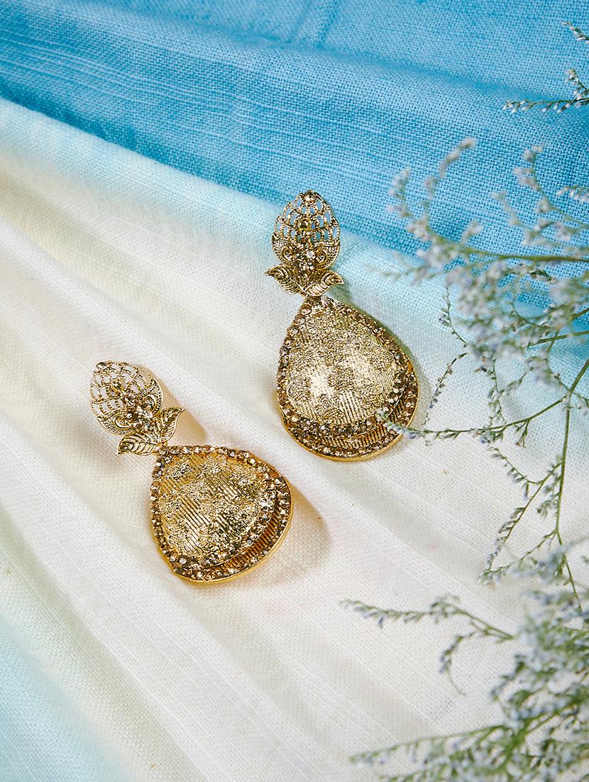 gold metal drop earring - 16585669 - Zoom Image - 1