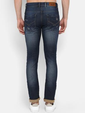 blue heavy washed distressed denim jeans - 16585693 - Standard Image - 3