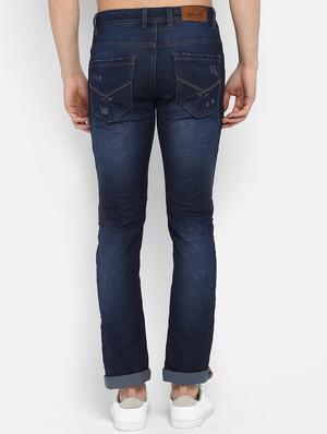 blue light washed distressed denim jeans - 16585695 - Standard Image - 3