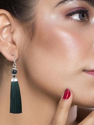 green metal drop earring - 16585755 - Standard Image - 3