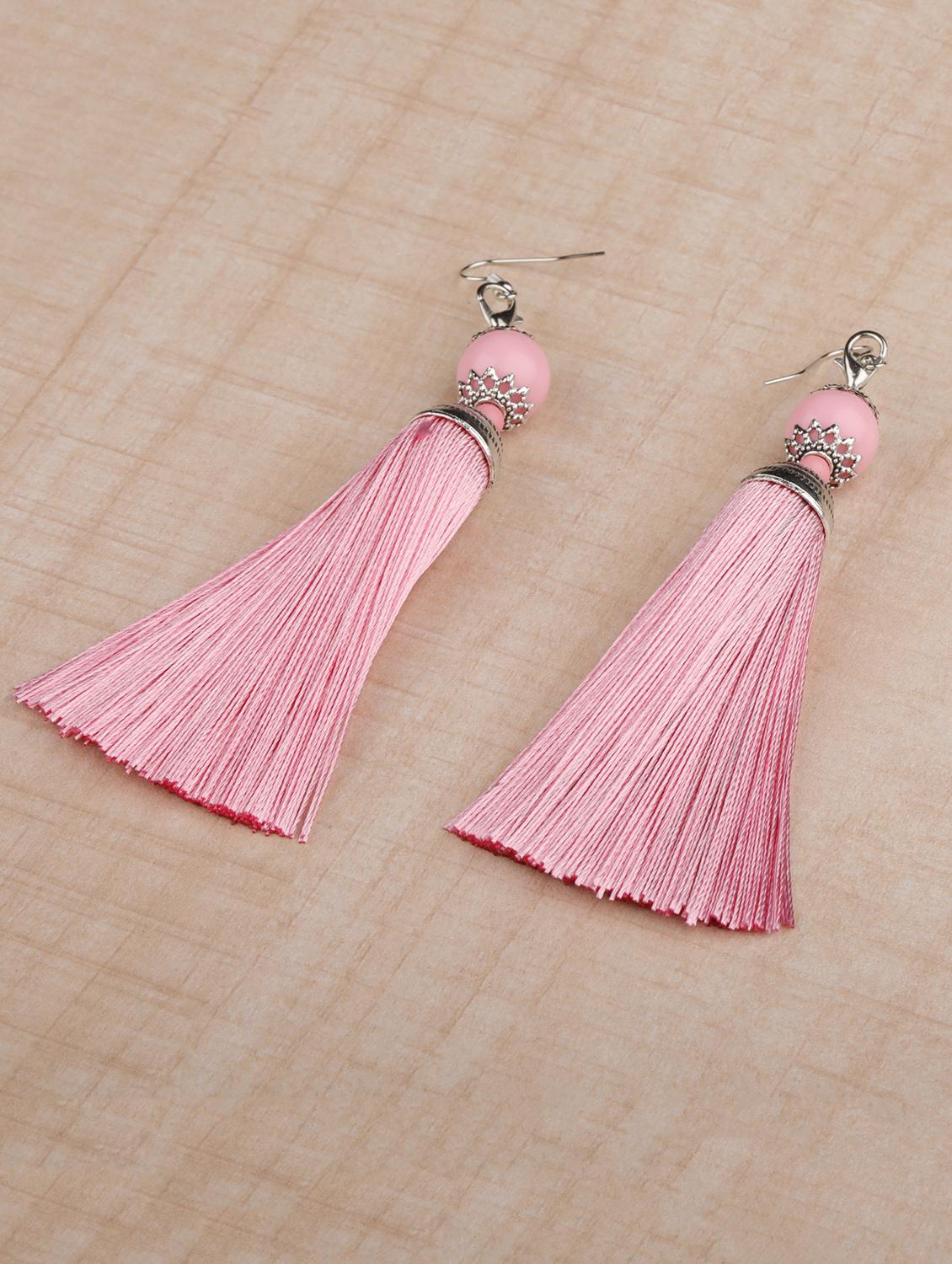 pink metal drop earring - 16585768 - Zoom Image - 1