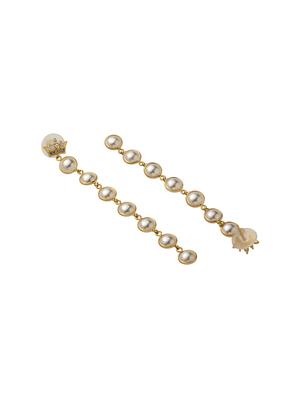 white metal drop earring - 16585801 - Standard Image - 2