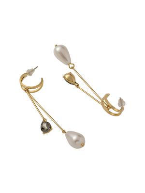 gold metal drop earring - 16585831 - Standard Image - 2
