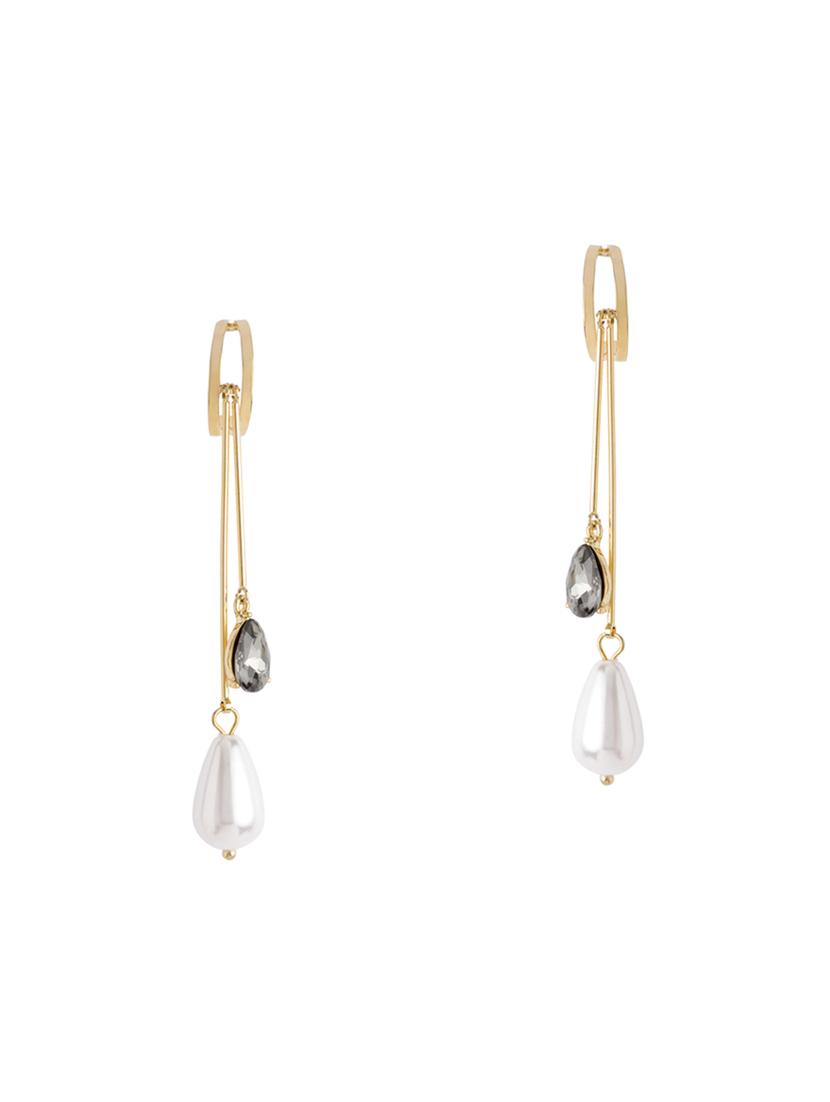 gold metal drop earring - 16585831 - Zoom Image - 1