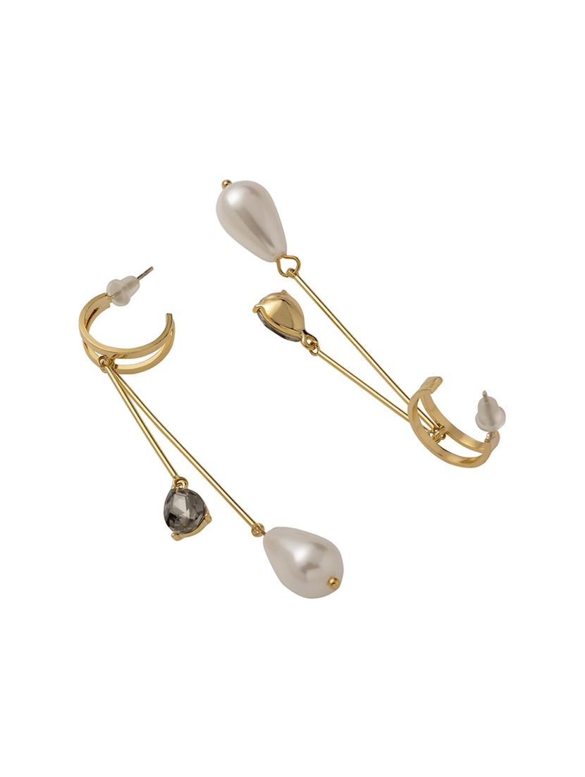 gold metal drop earring - 16585831 - Zoom Image - 2