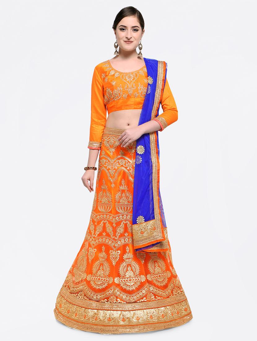 embroidered contrast lehenga - 16585941 - Zoom Image - 1