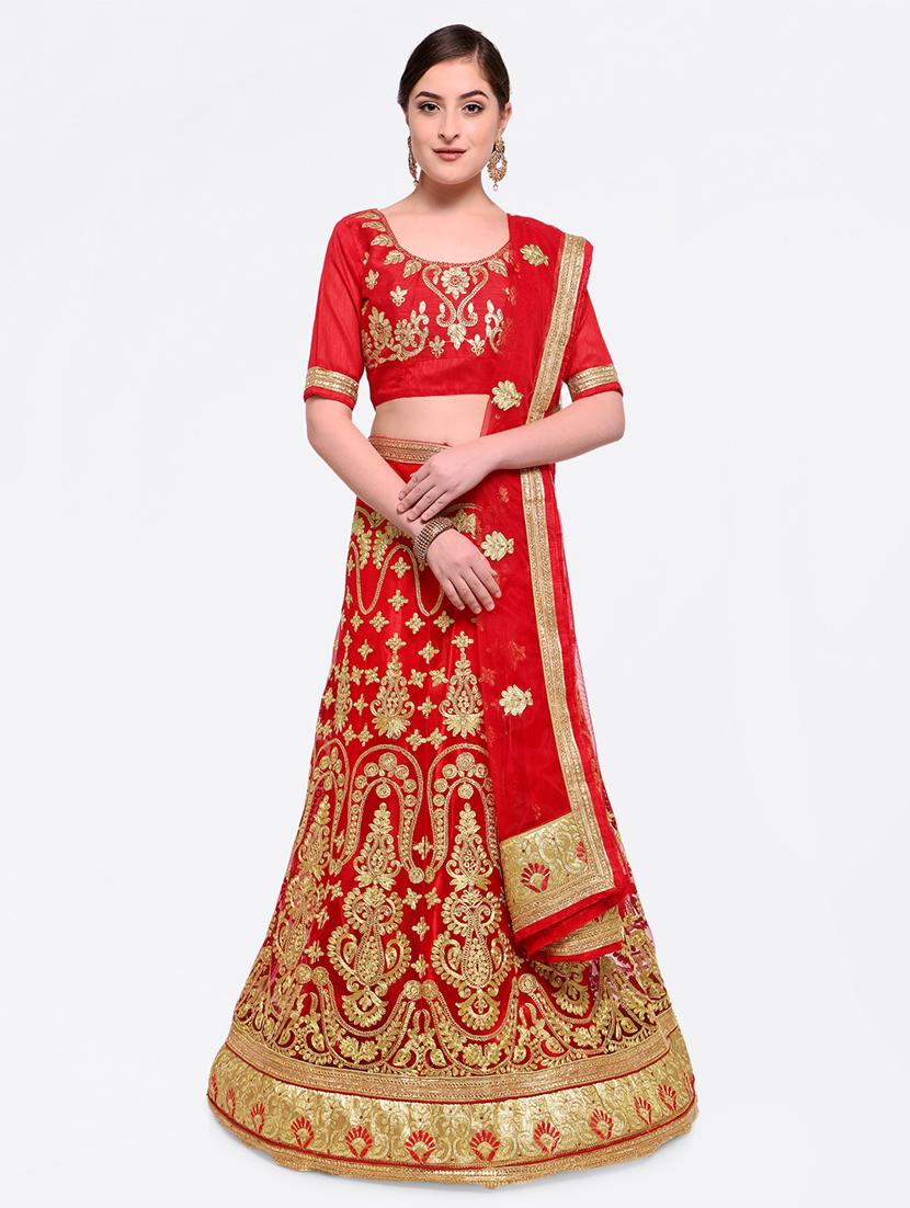 embroidered contrast lehenga - 16585943 - Zoom Image - 1