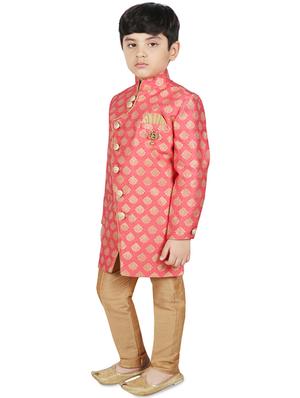 pink cotton sherwani set - 16585972 - Standard Image - 2