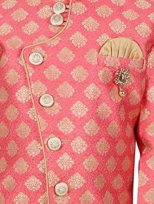 pink cotton sherwani set - 16585972 - Standard Image - 4