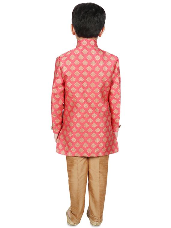 pink cotton sherwani set - 16585972 - Zoom Image - 3