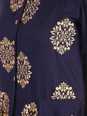 block printed flared kurta - 16586316 - Standard Image - 4
