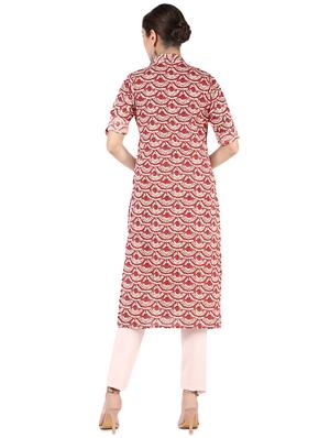printed straight kurta - 16586321 - Standard Image - 3
