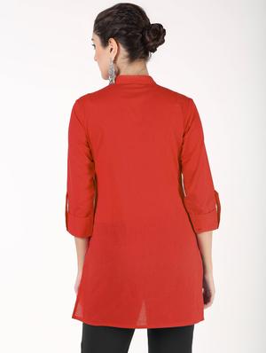 solid straight kurti - 16586323 - Standard Image - 3