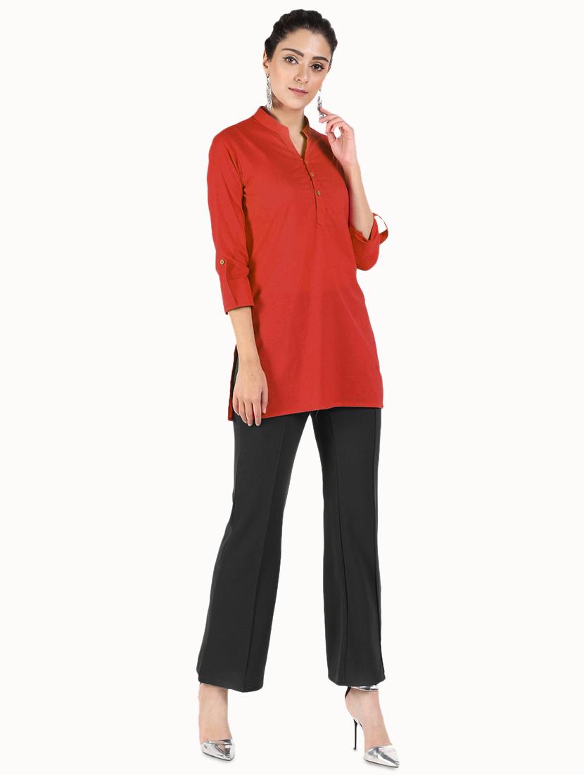 solid straight kurti - 16586323 - Zoom Image - 4