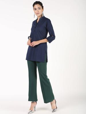 solid straight kurti - 16586324 - Standard Image - 4