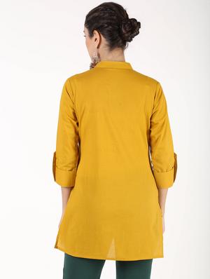 solid straight kurti - 16586326 - Standard Image - 3