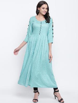 floral printed flared kurta - 16586359 - Standard Image - 2