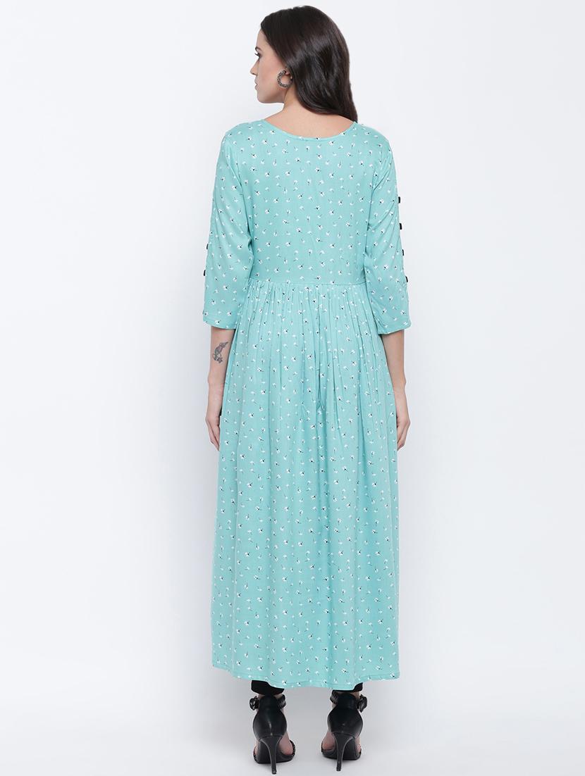 floral printed flared kurta - 16586359 - Zoom Image - 3
