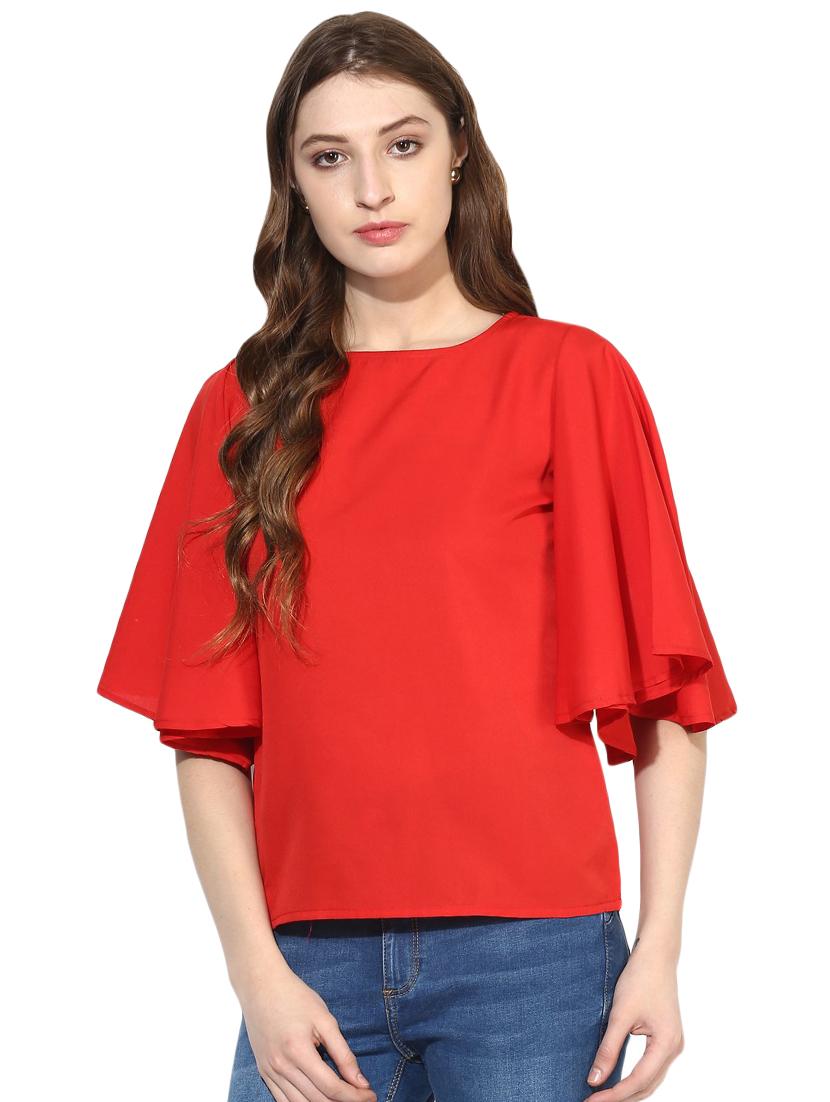 bell sleeved solid top - 16586431 - Zoom Image - 1