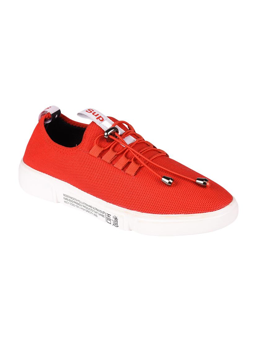 red fabric lace up sneakers - 16586701 - Zoom Image - 1