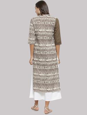 printed straight kurta with pocket - 16587070 - Standard Image - 3