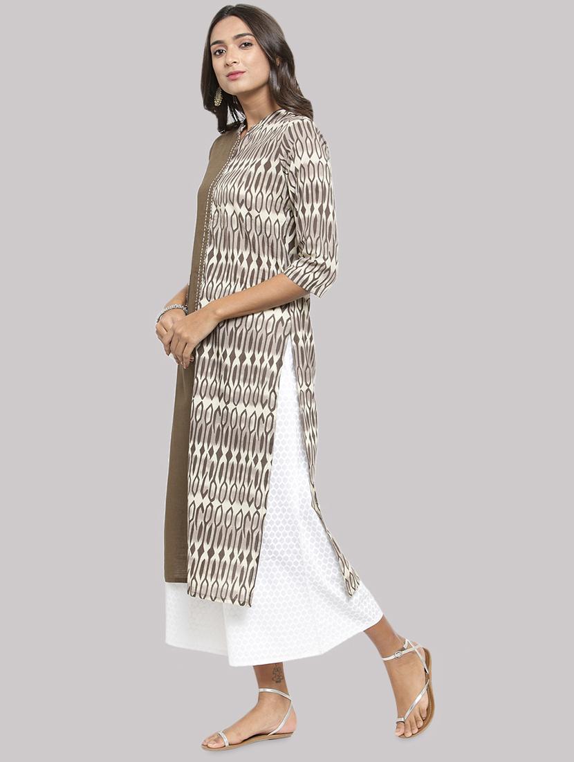 printed straight kurta with pocket - 16587070 - Zoom Image - 2