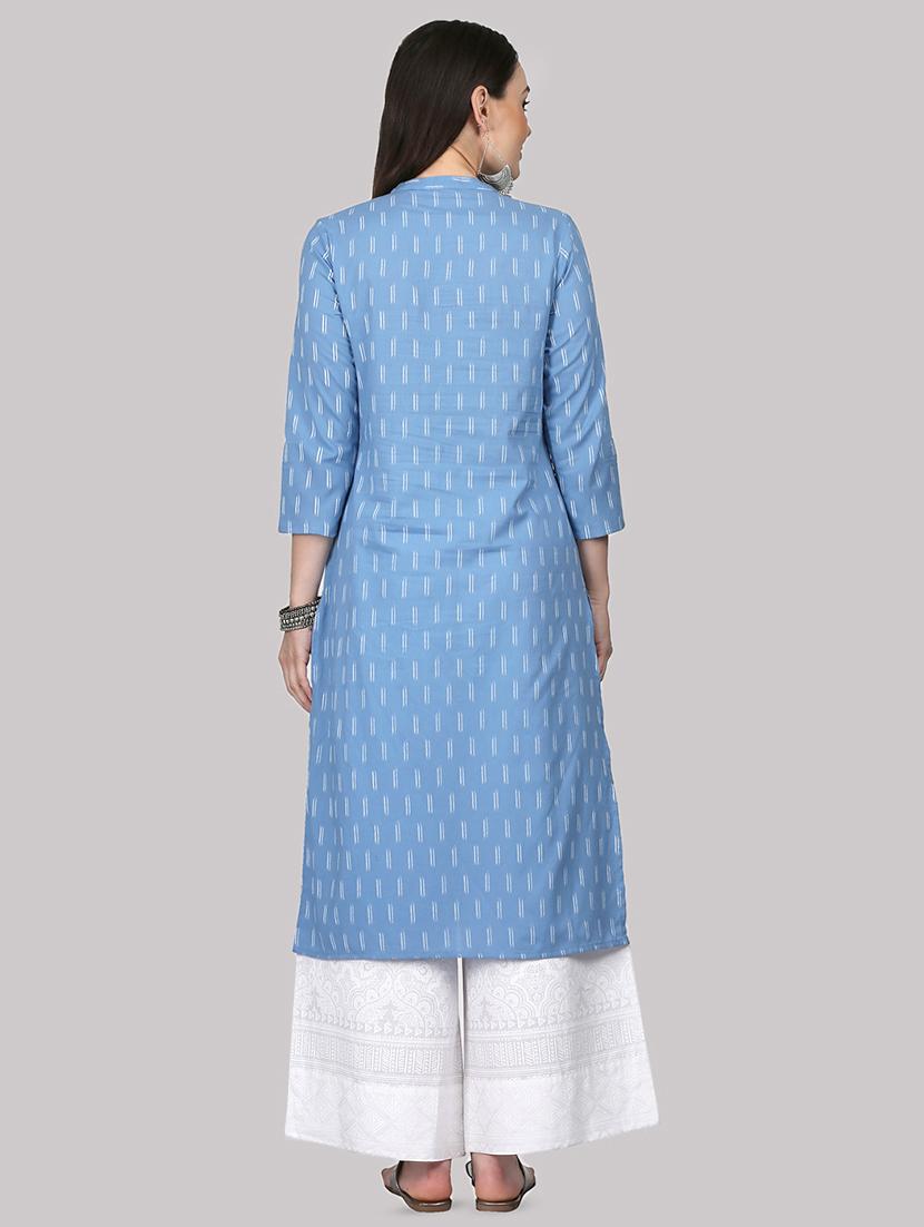 self-design straight kurta - 16587083 - Zoom Image - 3