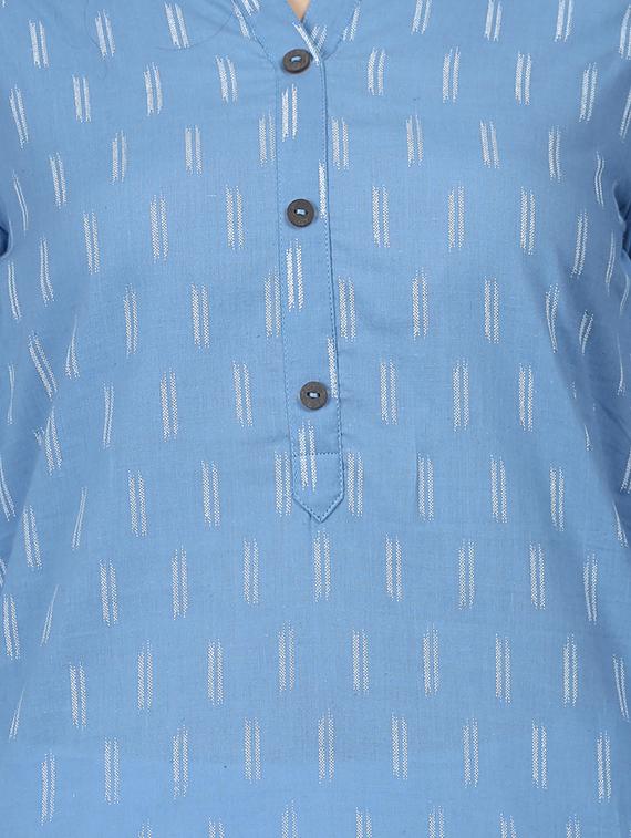 self-design straight kurta - 16587083 - Zoom Image - 4