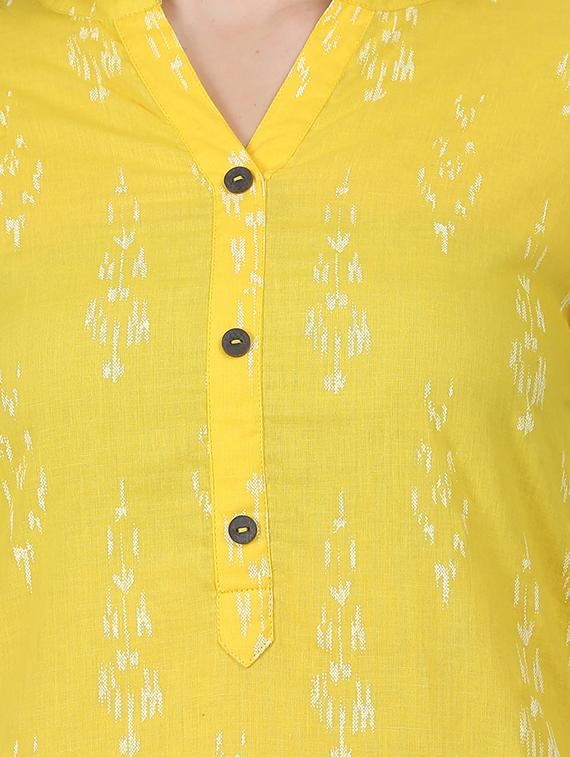 ikat print straight kurta - 16587084 - Zoom Image - 4