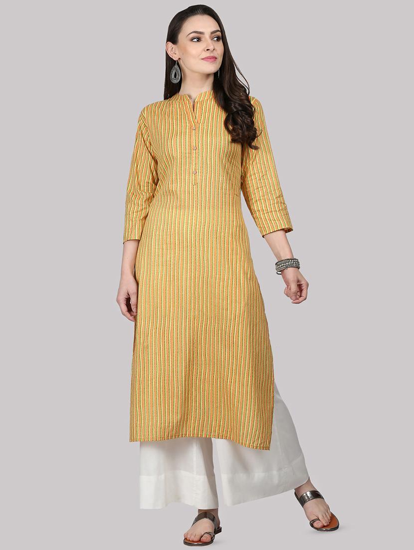 stripes straight kurta - 16587091 - Zoom Image - 1