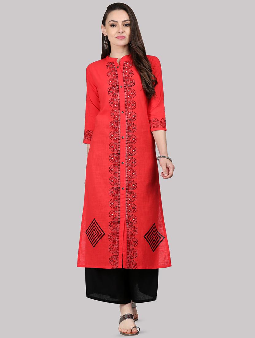 paisley printed straight kurta - 16587093 - Zoom Image - 1