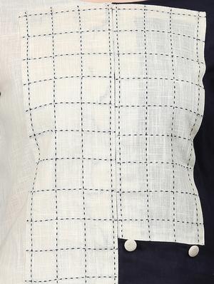 color block straight kurta - 16587094 - Standard Image - 4