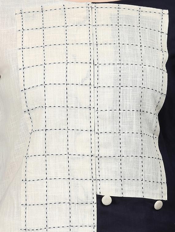 color block straight kurta - 16587094 - Zoom Image - 4