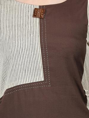 color block straight kurta - 16587095 - Standard Image - 4