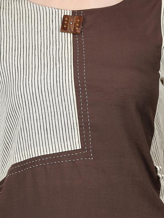 color block straight kurta - 16587095 - Zoom Image - 4