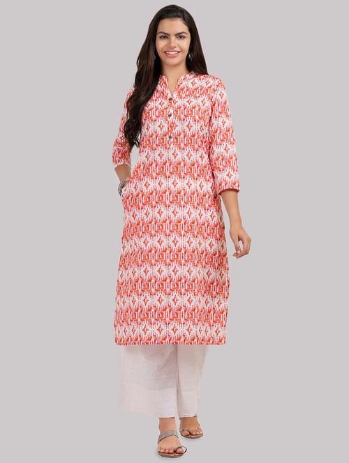 abstract printed straight kurta - 16587099 - Standard Image - 1