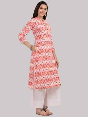 abstract printed straight kurta - 16587099 - Standard Image - 2