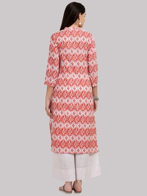 abstract printed straight kurta - 16587099 - Standard Image - 3