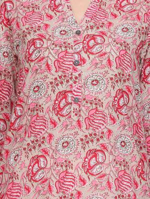 floral printed straight kurta - 16587128 - Standard Image - 4