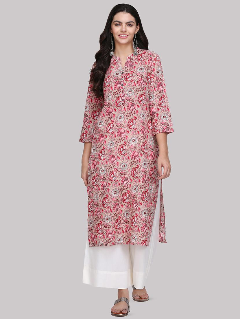 floral printed straight kurta - 16587128 - Zoom Image - 1