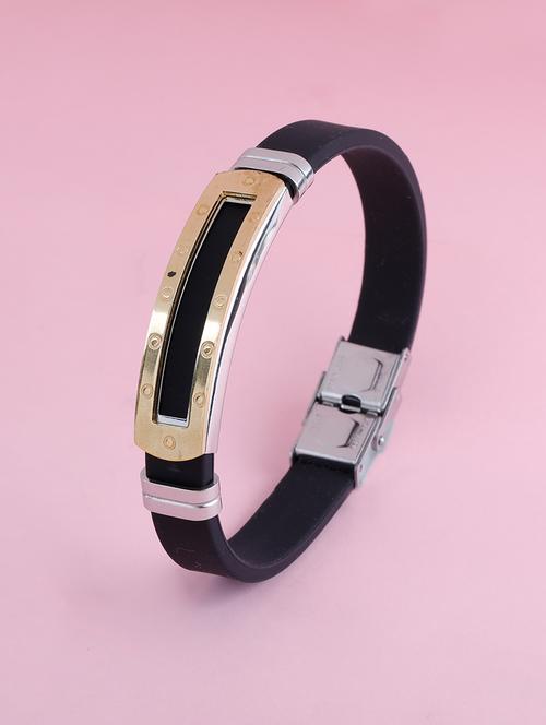 black satin less steel bangle bracelet - 16587554 - Very Small Image - 1