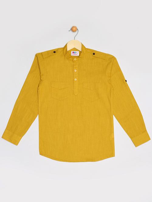 gold cotton kurta - 16587736 - Standard Image - 1