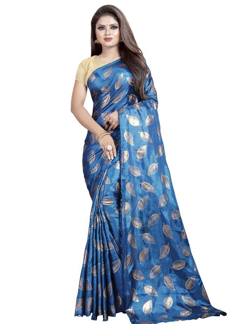 foil printed saree with blouse - 16588583 - Standard Image - 1