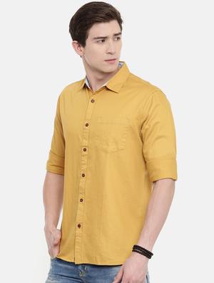 yellow solid casual shirt - 16588688 - Standard Image - 2