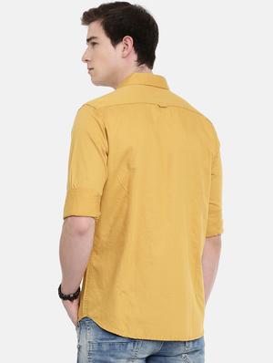 yellow solid casual shirt - 16588688 - Standard Image - 3