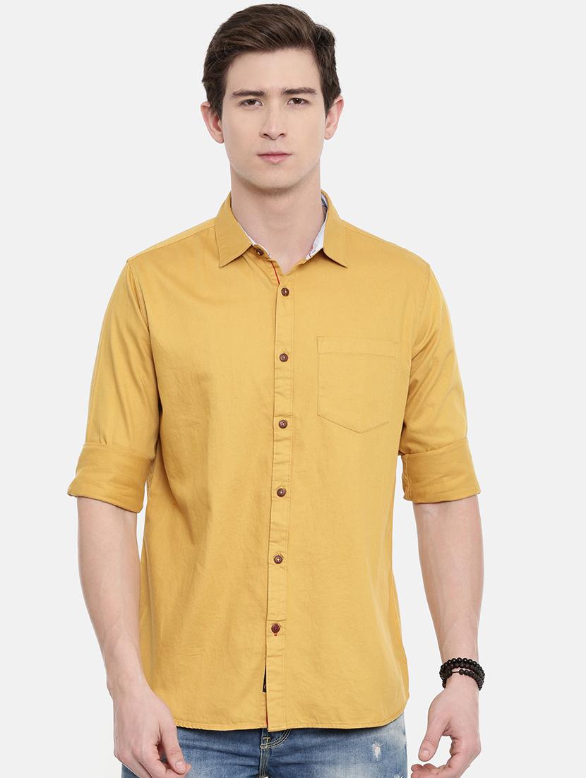 yellow solid casual shirt - 16588688 - Zoom Image - 1